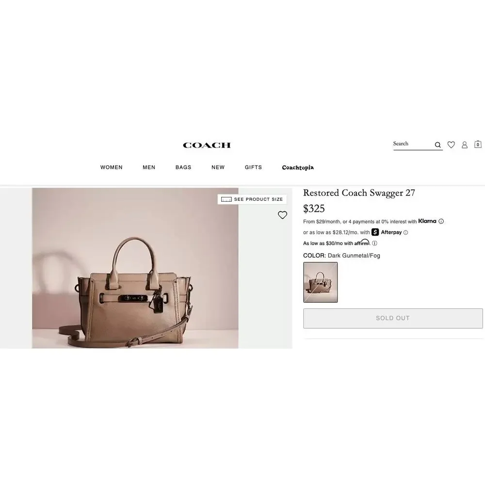 COACH Swagger 27, Leather Tote